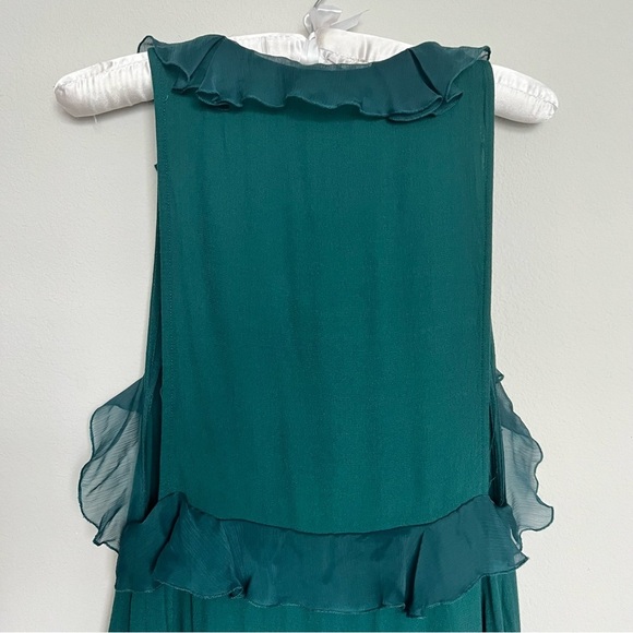 Free People Sleeveless Shift Dress Waterfall Ruffle in Emerald Green Size 4 - Picture 4 of 8